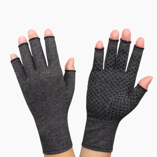 Fingerless Compression Gloves Adults Gray .5cmx18.5cm