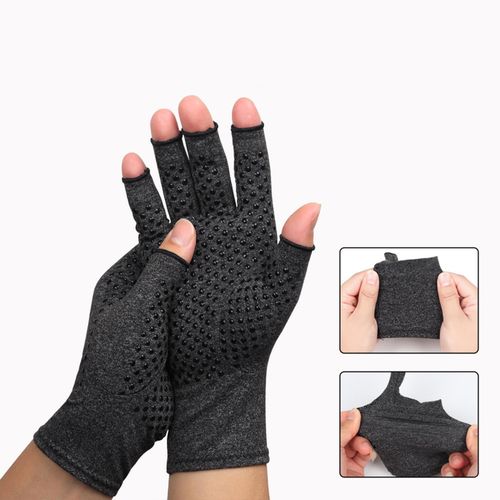 Fingerless Compression Gloves Adults Gray .5cmx18.5cm