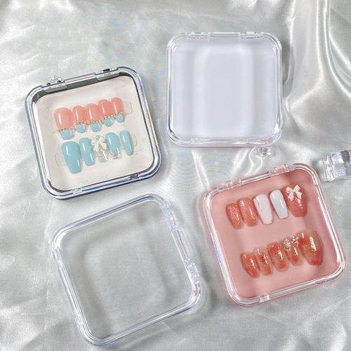 10x Press On Nail Storage Boxes Square Artificial Nail