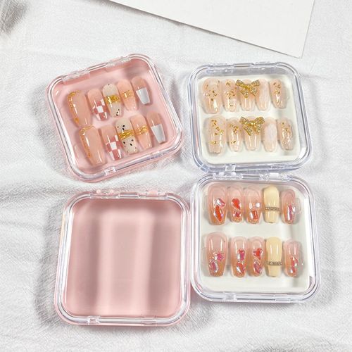 10x Press On Nail Storage Boxes Square Artificial Nail