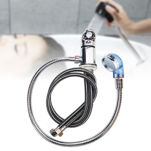 Salon Shampoo Faucet Set with Spray Hose Hot Cold Mixer for Rinse 80cm