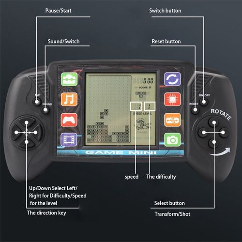 Handheld 3.5in LCD Brick Game Player With