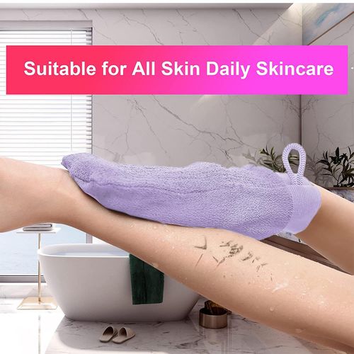 Bath glove Cleanser Gentle for Deep Cleaning Bath shower Purple