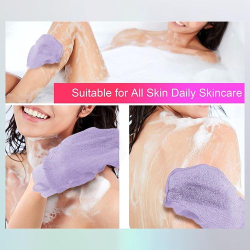 Bath glove Cleanser Gentle for Deep Cleaning Bath shower Purple