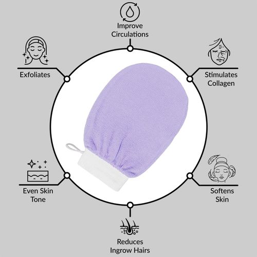 Bath glove Cleanser Gentle for Deep Cleaning Bath shower Purple
