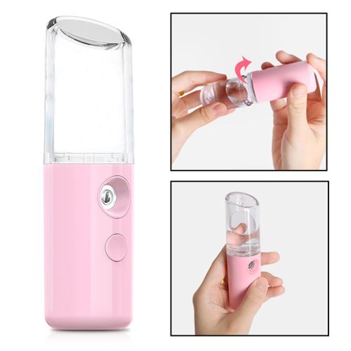 Newest Nano Face Handy Mist Sprayer Rechargeable Facial Mister Pink