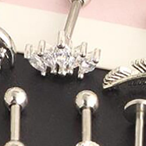 17x Stainless Steel Earrings Hoops HELIX Tragus Barbell Stud Silver