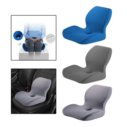 Memory Foam Seat Cushion Non Slip Chair Pads For Backyard Car Blue