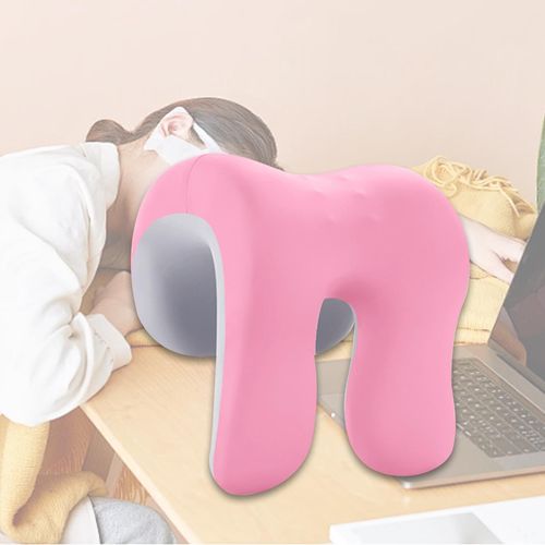 Headrest Pillow For Neck Multi Use Pink Gray
