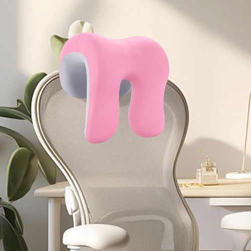 Headrest Pillow For Neck Multi Use Pink Gray
