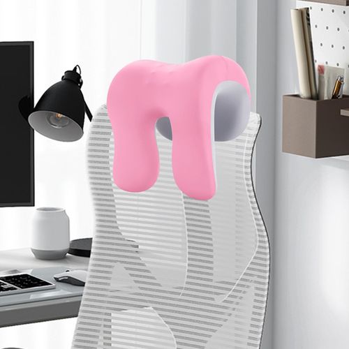 Headrest Pillow For Neck Multi Use Pink Gray