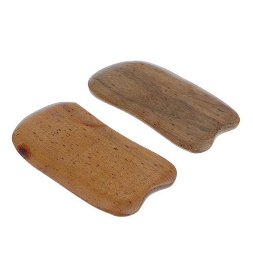 2pcs Plate Shape Guasha Wood Gua Sha Scraping Spa