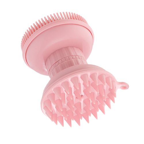 Shampoo Brush Wet Dry Promote Hair Growth Soft Silicone Bristles Pink