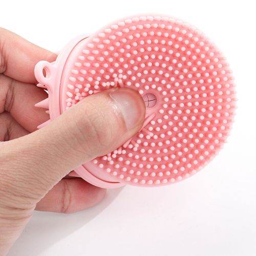 Shampoo Brush Wet Dry Promote Hair Growth Soft Silicone Bristles Pink