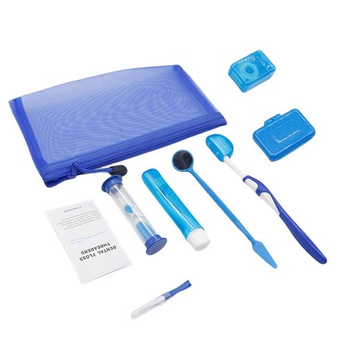 8x Teeth Care Kit Teeth Floss Threaders Lightweight Interdental Blue