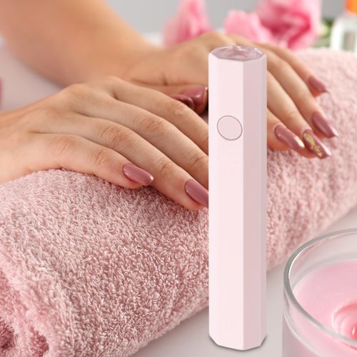 Mini Nails Dryer Lamp Quick Dry Gel Nails Polygonal Pink