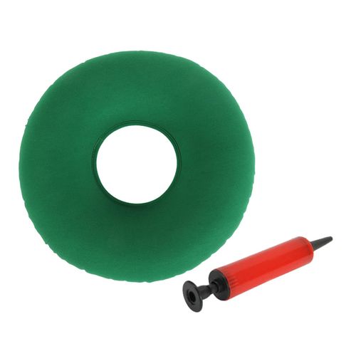 Inflatable Donut Cushion Coccyx Pressure Relief 15'' Green