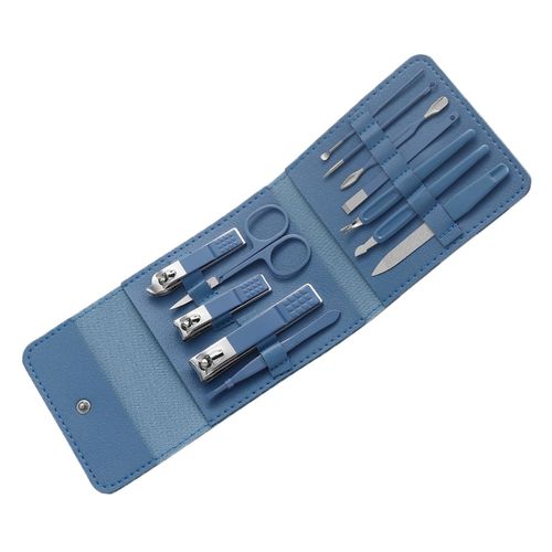 12Pcs Manicure Set Toenail Trimmer Home Nail Clipper Kit with Blue