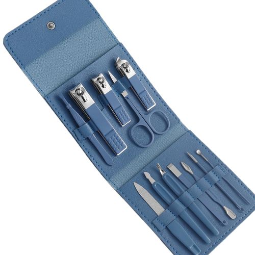 12Pcs Manicure Set Toenail Trimmer Home Nail Clipper Kit with Blue