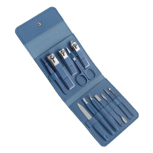 12Pcs Manicure Set Toenail Trimmer Home Nail Clipper Kit with Blue