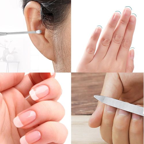 12Pcs Manicure Set Toenail Trimmer Home Nail Clipper Kit with Blue