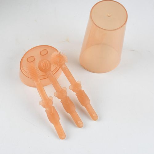 3Pcs Infant Toothbrush Deciduous Tongue Coating Cleaner Anti Slip
