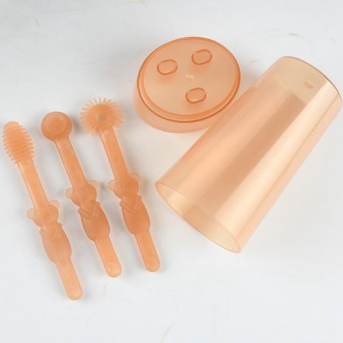 3Pcs Infant Toothbrush Deciduous Tongue Coating Cleaner Anti Slip