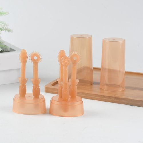 3Pcs Infant Toothbrush Deciduous Tongue Coating Cleaner Anti Slip