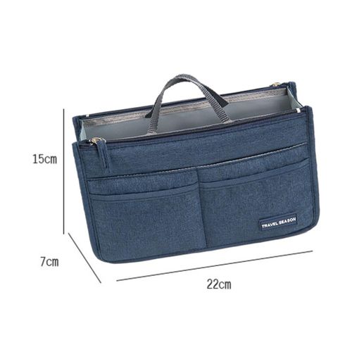 Portable Cosmetic Bag Case Ladies Makeup Handbag Dark Blue