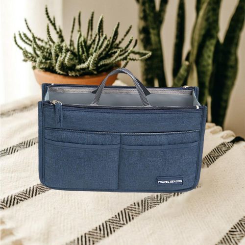 Portable Cosmetic Bag Case Ladies Makeup Handbag Dark Blue