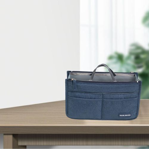 Portable Cosmetic Bag Case Ladies Makeup Handbag Dark Blue