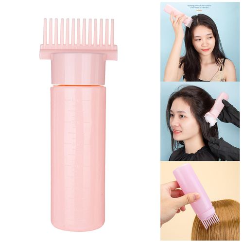 Comb Applicator Bottle Multifunctional Hair Oil Pink