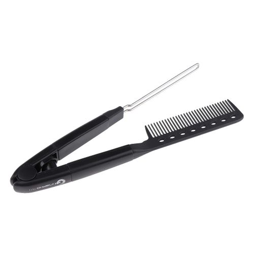 Hairdressing Straightener Hair Straighten Brush Pocket Comb Black