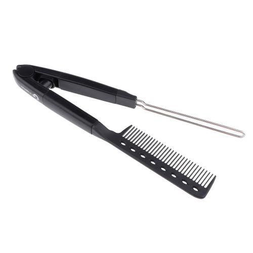 Hairdressing Straightener Hair Straighten Brush Pocket Comb Black
