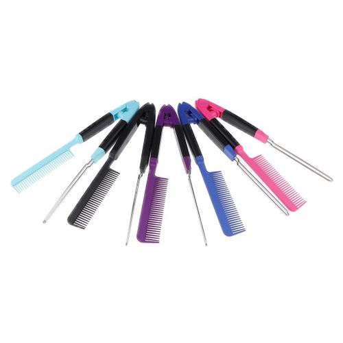 Hairdressing Straightener Hair Straighten Brush Pocket Comb Black