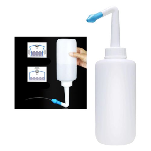 Neti Pot Sinus Rinse Bottle System for Adult & Kid 300ml Metal valve