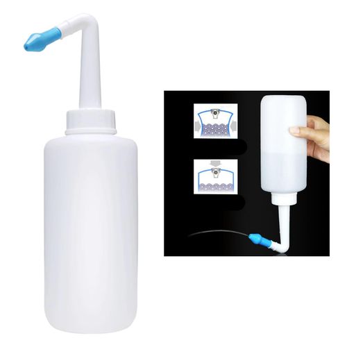 Neti Pot Sinus Rinse Bottle System for Adult & Kid 300ml Metal valve