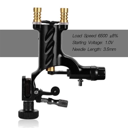 Powerful Silent Tattoo Machine Clip Cord Ink Caps Cups Holder Black