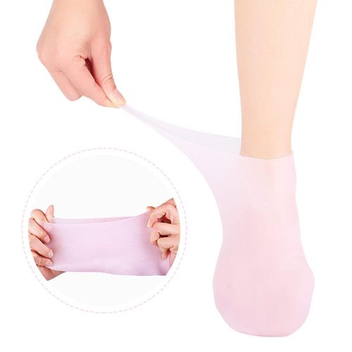 Silicone Gel Heel Socks Feet Care Socks for Pink S