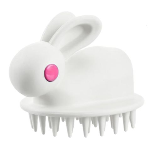 Hair Scalp Massager Shampoo Brush Bunny Shape Flexible Cleanser White
