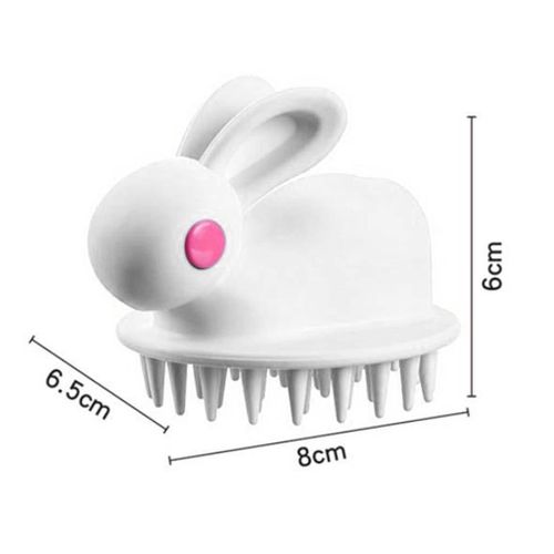 Hair Scalp Massager Shampoo Brush Bunny Shape Flexible Cleanser White