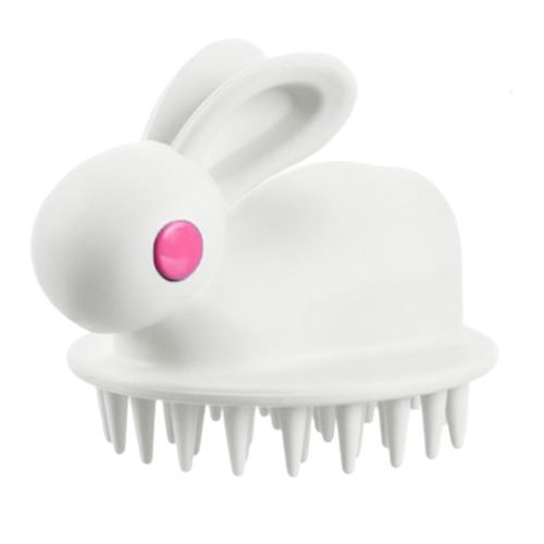 Hair Scalp Massager Shampoo Brush Bunny Shape Flexible Cleanser White