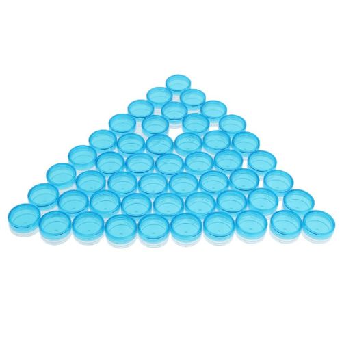 50 Pieces 3g Plastic Pot Jars Lotion Cream Sample Empty Container Blue