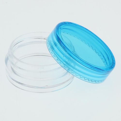 50 Pieces 3g Plastic Pot Jars Lotion Cream Sample Empty Container Blue
