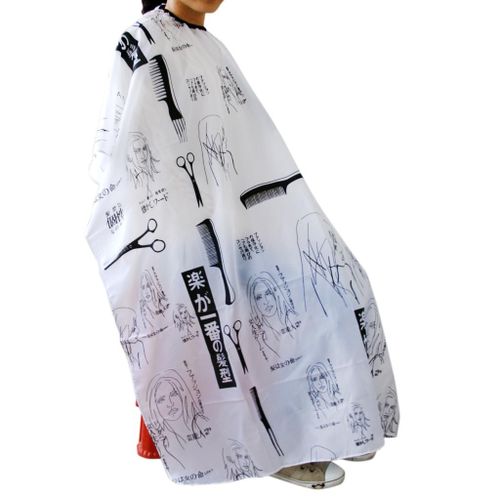 Stylish Stylist Cutting Cape Waterproof Gown Wrap Cloth Black White