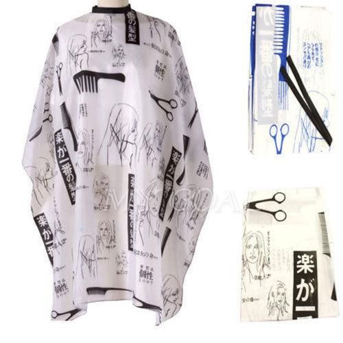 Stylish Stylist Cutting Cape Waterproof Gown Wrap Cloth Black White
