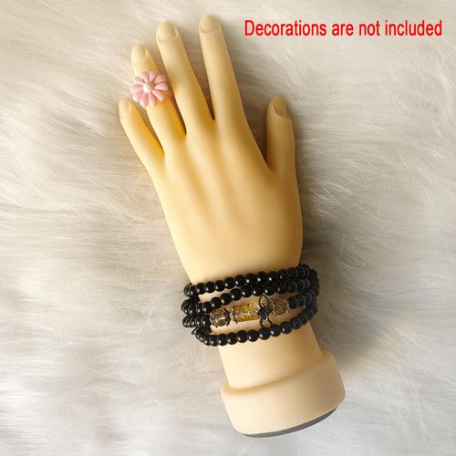 Nail Practice Hand Bendable Silicone Stand for Technician Left