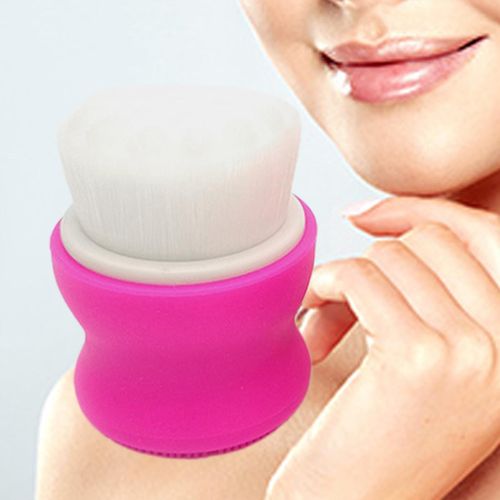 Face Brush Lip Scrub Brush with Soft Bristle Rose Red