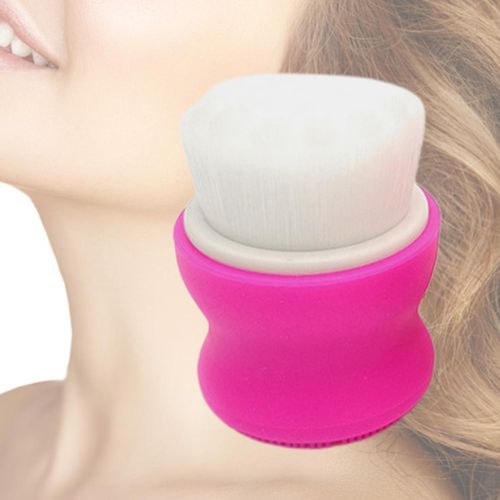 Face Brush Lip Scrub Brush with Soft Bristle Rose Red