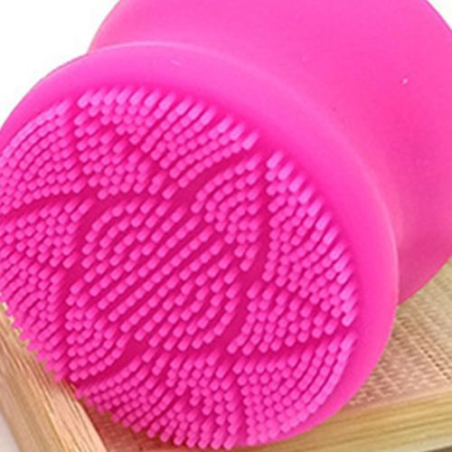 Face Brush Lip Scrub Brush with Soft Bristle Rose Red